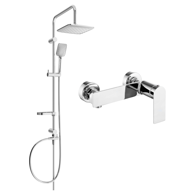 Mexen Sven ensemble de douche en saillie avec pommeau de douche et mitigeur douche Zero, chromé 71140262-00
