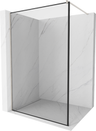 Mexen Kioto Walk-in tuš zid 60 x 200 cm, crni okvir 8 mm, brušeni nikal - 800-060-101-97-70