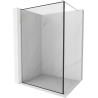 Mexen Kioto Walk-in Shower Wall 120 x 200 cm, Black Pattern 8 mm, Brushed Nickel - 800-120-101-97-70