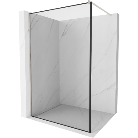 Mexen Kioto paroi de douche Walk-in 150 x 200 cm, cadre noir 8 mm, nickel brossé - 800-150-101-97-70