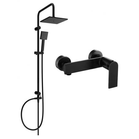 Mexen Tord Aufputz-Duschset mit Regendusche und Duscharmatur Zero, schwarz - 71140200-70