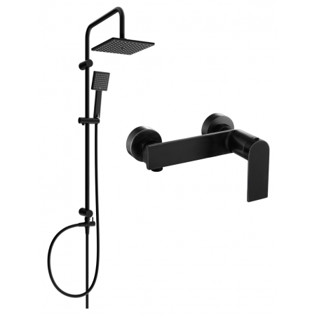 Mexen Zero Tord exposed shower set with rain shower and shower faucet, black - 71140200-70