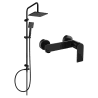 Mexen Tord Aufputz-Duschset mit Regendusche und Duscharmatur Zero, schwarz - 71140200-70