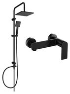 Mexen Zero Tord exposed shower set with rain shower and shower faucet, black - 71140200-70