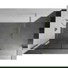 Mexen Kioto Parete doccia Walk-in 100 x 200 cm, griglia nera 8 mm, oro spazzolato - 800-100-101-55-77