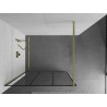 Mexen Kioto dušisein Walk-in 120 x 200 cm, must ruudustik 8 mm, kuldne harjatud - 800-120-101-55-77