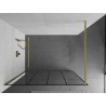 Mexen Kioto ścianka prysznicowa Walk-in 130 x 200 cm, czarna kratka 8 mm, złota szczotkowana - 800-130-101-55-77