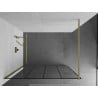 Mexen Kioto Walk-in Shower Screen 150 x 200 cm, Black Grid 8 mm, Brushed Gold - 800-150-101-55-77