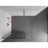 Mexen Kioto Walk-in Shower Panel 70 x 200 cm, Black Pattern 8 mm, Brushed Copper - 800-070-101-65-77