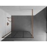 Mexen Kioto Duschwand Walk-in 120 x 200 cm, schwarzes Raster 8 mm, gebürstetes Kupfer - 800-120-101-65-77