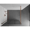 Mexen Kioto dušisein Walk-in 120 x 200 cm, must ruudustik 8 mm, harjatud vask - 800-120-101-65-77