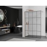 Mexen Kioto dušisein Walk-in 160 x 200 cm, must ruudustik 8 mm, harjatud vask - 800-160-101-65-77