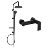 Mexen Carl surface-mounted shower set with rain shower and Zero shower faucet, black - 71140240-70
