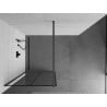 Mexen Kioto paroi de douche Walk-in 70 x 200 cm, motif noir 8 mm, gris foncé brossé - 800-070-101-66-77