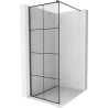 Mexen Kioto douchewand Walk-in 70 x 200 cm, zwart raster 8 mm, geschuurd gun grijs - 800-070-101-66-77