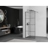 Mexen Kioto paroi de douche Walk-in 80 x 200 cm, carreaux noirs 8 mm, gris canon brossé - 800-080-101-66-77