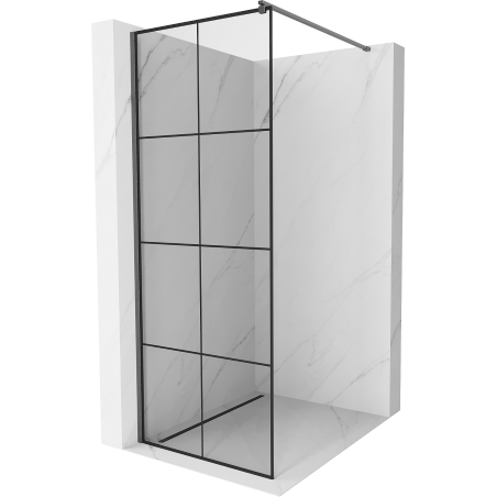 Mexen Kioto dušisein Walk-in 80 x 200 cm, must ruudustik 8 mm, harjatud gun gray - 800-080-101-66-77