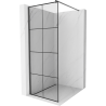 Mexen Kioto dušisein Walk-in 80 x 200 cm, must ruudustik 8 mm, harjatud gun gray - 800-080-101-66-77