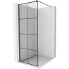 Mexen Kioto Walk-in Shower Wall 90 x 200 cm, black pattern 8 mm, gun gray brushed - 800-090-101-66-77