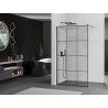 Mexen Kioto ścianka prysznicowa Walk-in 100 x 200 cm, czarna kratka 8 mm, gun gray szczotkowany - 800-100-101-66-77