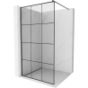 Mexen Kioto ścianka prysznicowa Walk-in 100 x 200 cm, czarna kratka 8 mm, gun gray szczotkowany - 800-100-101-66-77