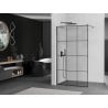 Paroi de douche Mexen Kioto Walk-in 110 x 200 cm, motif noir 8 mm, gris gun brossé - 800-110-101-66-77