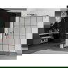 Mexen Kioto Duschwand Walk-in 150 x 200 cm, schwarzes Gitter 8 mm, gun gray gebürstet - 800-150-101-66-77