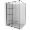 Mexen Kioto ścianka prysznicowa Walk-in 160 x 200 cm, czarna kratka 8 mm, gun gray szczotkowany - 800-160-101-66-77