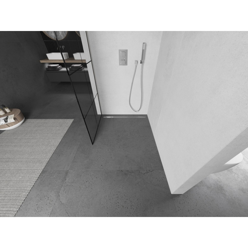 Mexen Kioto dušisein Walk-in 80 x 200 cm, must ruudustik8 mm, harjatud nikkel - 800-080-101-97-77