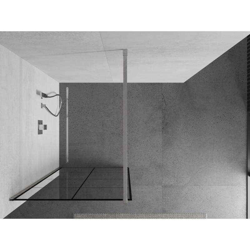 Mexen Kioto dušisein Walk-in 80 x 200 cm, must ruudustik8 mm, harjatud nikkel - 800-080-101-97-77