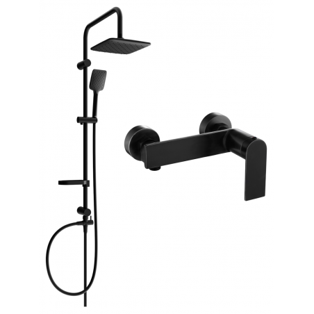 Mexen Sven exposed shower set with overhead shower and Zero shower mixer, black 71140262-70