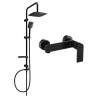 Mexen Sven exposed shower set with overhead shower and Zero shower mixer, black 71140262-70