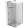 Mexen Kioto Duschwand Walk-in 90 x 200 cm, schwarzes Gitter 8 mm, gebürstetes Nickel - 800-090-101-97-77