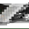Mexen Kioto Duschwand Walk-in 100 x 200 cm, schwarzes Gitter 8 mm, gebürstetes Nickel - 800-100-101-97-77