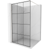 Mexen Kioto Duschwand Walk-in 100 x 200 cm, schwarzes Gitter 8 mm, gebürstetes Nickel - 800-100-101-97-77