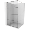 Mexen Kioto ścianka prysznicowa Walk-in 100 x 200 cm, czarna kratka 8 mm, nikiel szczotkowany - 800-100-101-97-77