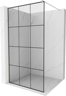 Mexen Kioto Staklena pregrada za tuširanje Walk-in 100 x 200 cm, crna rešetka 8 mm, brušeni nikal - 800-100-101-97-77
