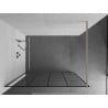 Mexen Kioto Walk-in Shower Wall 140 x 200 cm, Black Grid 8 mm, Brushed Nickel - 800-140-101-97-77