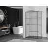 Mexen Kioto dušisein Walk-in 160 x 200 cm, must ruudustik 8 mm, harjatud nikkel - 800-160-101-97-77