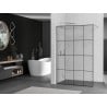 Mexen Kioto Walk-in Shower Screen 160 x 200 cm, Black Grid 8 mm, Brushed Nickel - 800-160-101-97-77