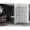 Mexen Kioto dušisein Walk-in 70 x 200 cm, must muster 8 mm, kuldne harjatud - 800-070-101-55-78