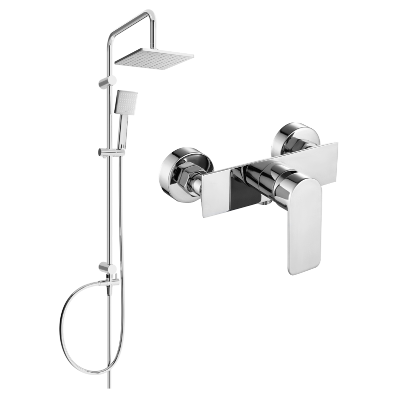 Mexen Tord exposed shower set with rain shower and Alexa shower tap, chrome - 71240200-00