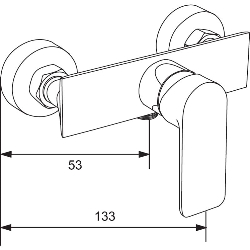 Mexen Alexa Tord Surface Mounted Shower Set with Shower Head and Shower Faucet, Chrome - 71240200-00