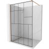 Mexen Kioto ścianka prysznicowa Walk-in 70 x 200 cm, czarny wzór 8 mm, miedź szczotkowana - 800-070-101-65-78