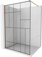 Mexen Kioto tuš stijenka Walk-in 70 x 200 cm, crni uzorak 8 mm, brušeni bakar - 800-070-101-65-78