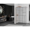 Mexen Kioto dušisein Walk-in 90 x 200 cm, must muster 8 mm, harjatud vask - 800-090-101-65-78