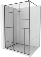 Mexen Kioto tuš zid Walk-in 90 x 200 cm, crni uzorak 8 mm, brušena sivo-oružana boja - 800-090-101-66-78