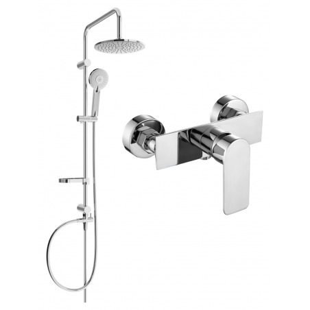Mexen Carl Aufputz-Duschset mit Regenbrause und Duscharmatur Alexa, Chrom - 71240240-00