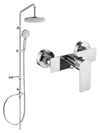 Mexen Carl Aufputz-Duschset mit Regenbrause und Duscharmatur Alexa, Chrom - 71240240-00