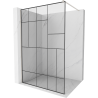 Mexen Kioto douchewand Walk-in 70 x 200 cm, zwart patroon 8 mm, geborsteld nikkel - 800-070-101-97-78